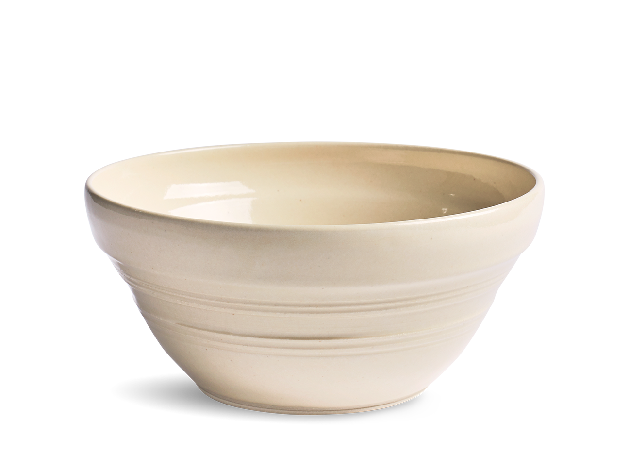 White Stoneware Mixing Bowl - Click Image to Close