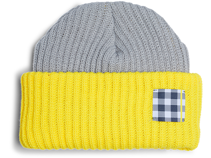 Gingham Beanie Hat - Click Image to Close